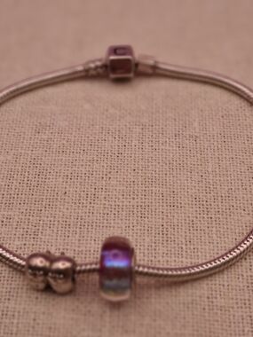 Chamilia Silver Charm Ankle Bracelet With 2 Charms